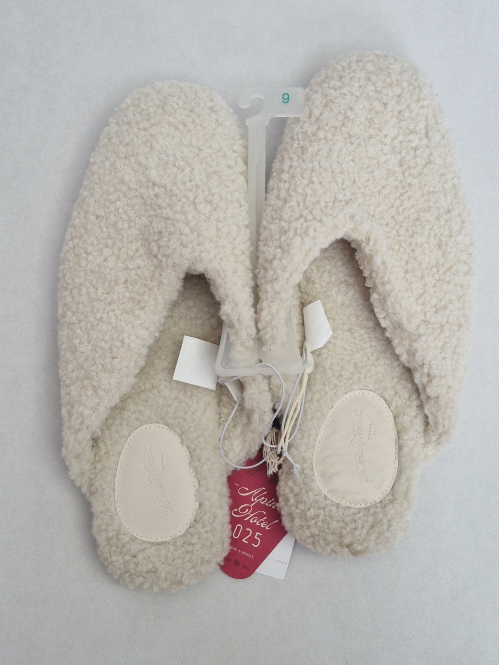 Fuzzy Slip-On Slippers in Cream